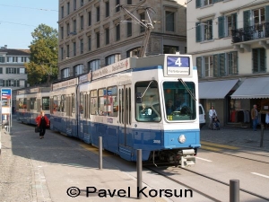 Трамвай на улице Цюриха